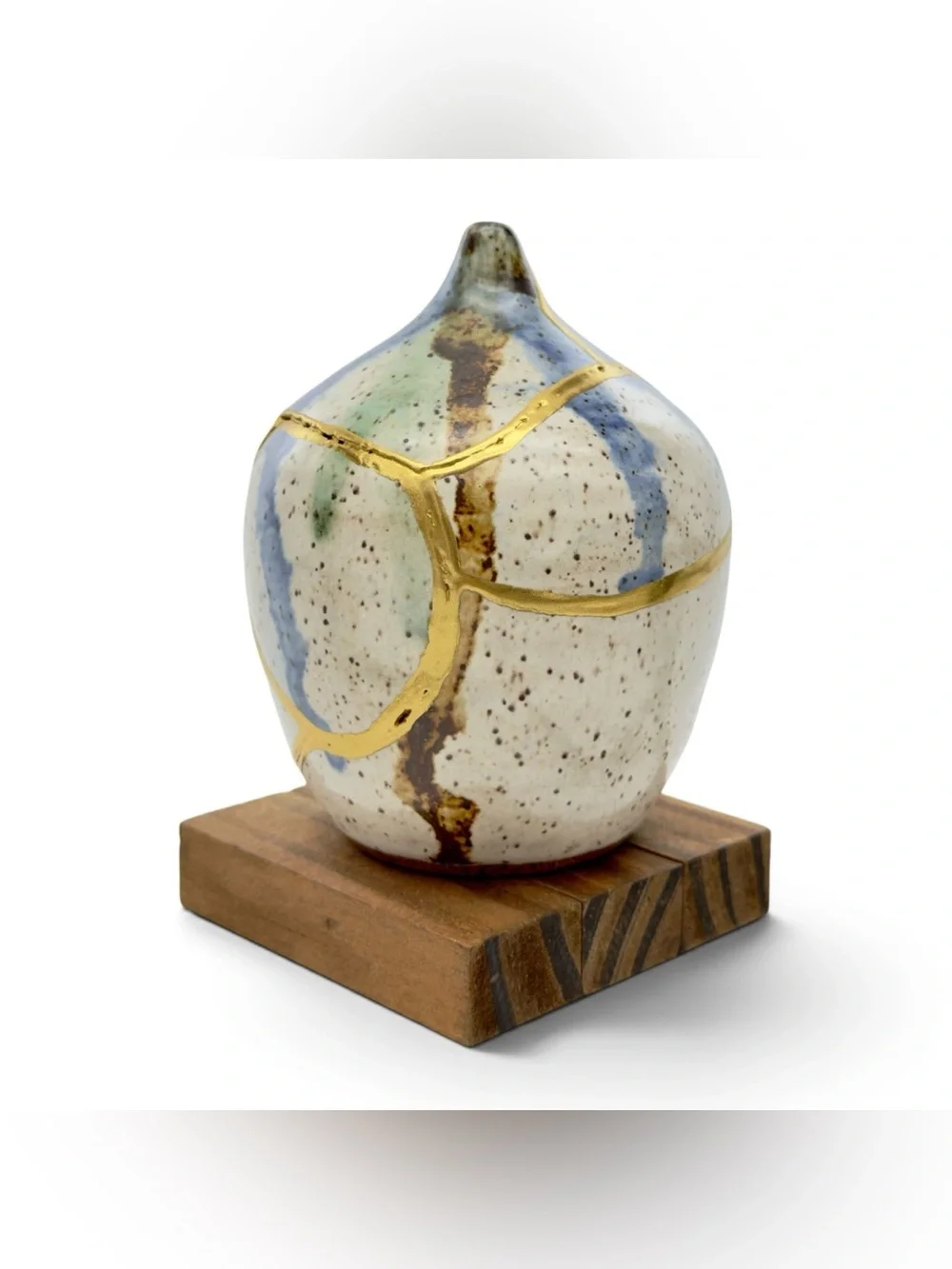 Kintsugi Vase Drip Glazed Pottery Gold Crack Art Personal Growth Gift